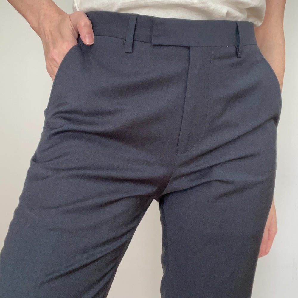 Acne Studios navy wool slim straight leg dress pants men’s unisex 46 S M